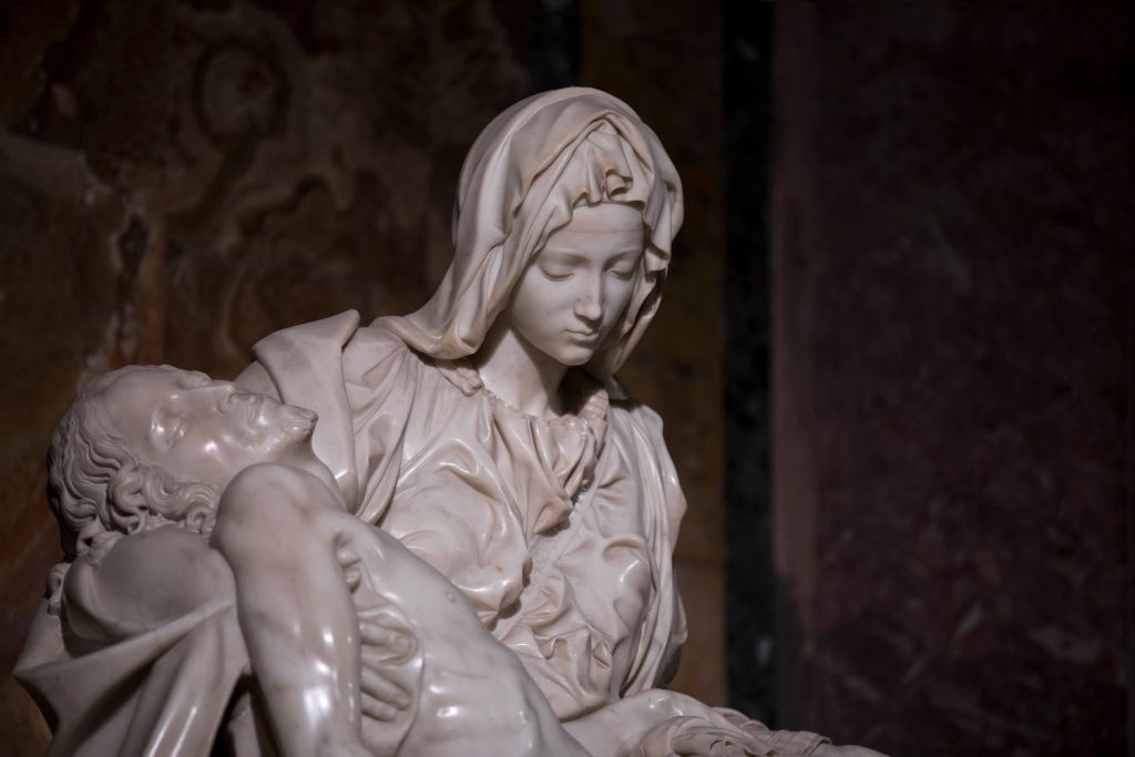 Michelangelo Buonarroti, Pietà, 1499, St. Peter's Basilica, Vatican City. 