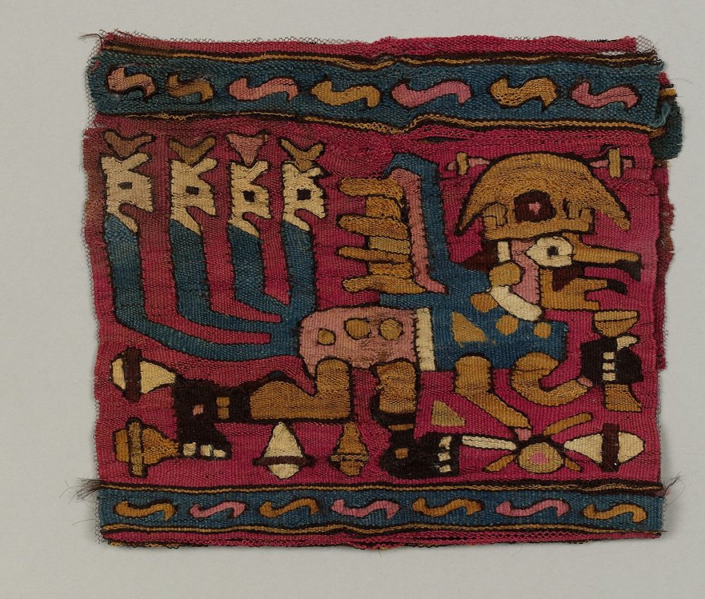 Coca Bag, 5th -7th century, camelid hair, cotton, Moche, Peru. Mertopolitan Museum of Art, New York, NY, USA.