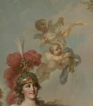 Rococo Beauty Guide: Stefano Torelli, Catherine the Great as Minerva, 1770, State Russian Museum, St. Petersburg, Russia. Detail.