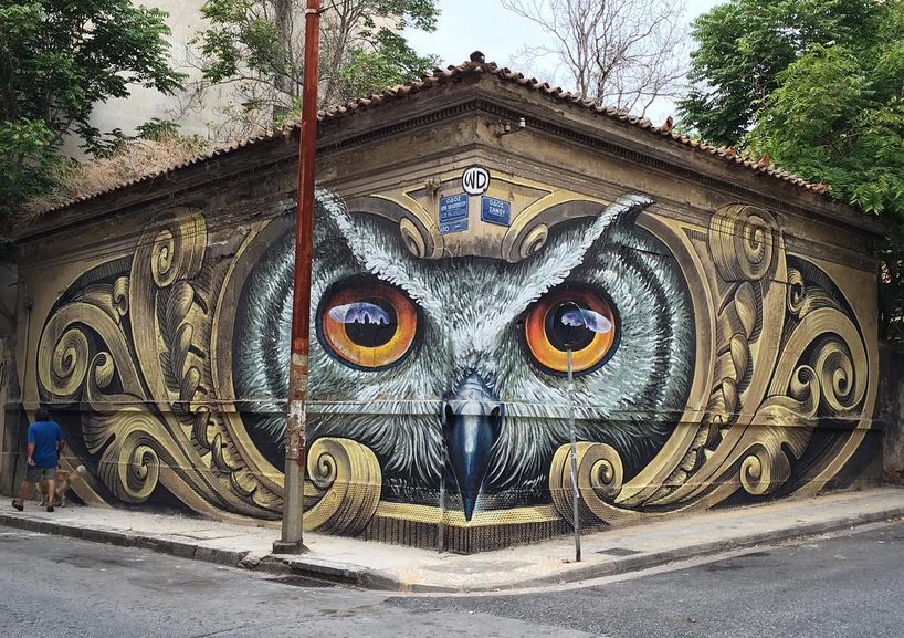 The Best Street Art in Athens. WD, Knowledge Speaks, Wisdom Listens, 2016,Samou and Konstantinou Palaiologolou street, Athens. 