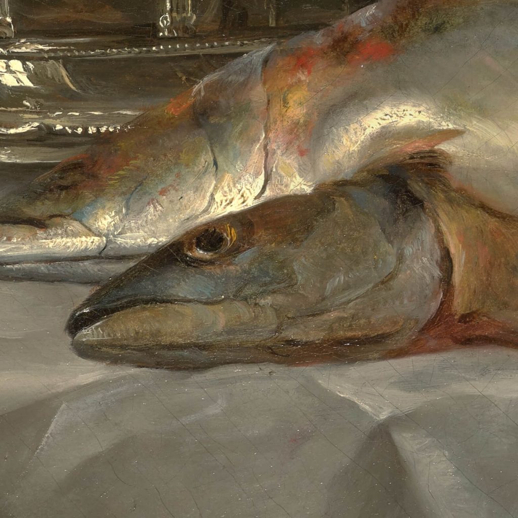 Anne Vallayer-Coster, Still Life with Mackerel, 1787, Kimbell Art Museum, Fort Worth, TX, USA. Detail.