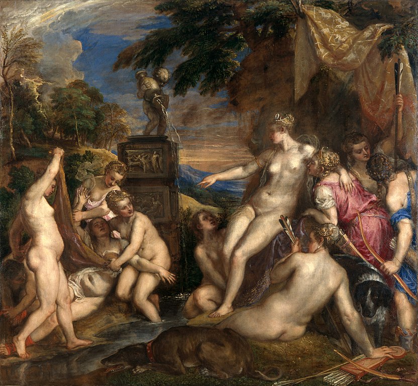 Titian Revisited: Titian, Diana and Callisto, 1556-59, Scottish National Gallery, Edinburgh, Scotland, UK.