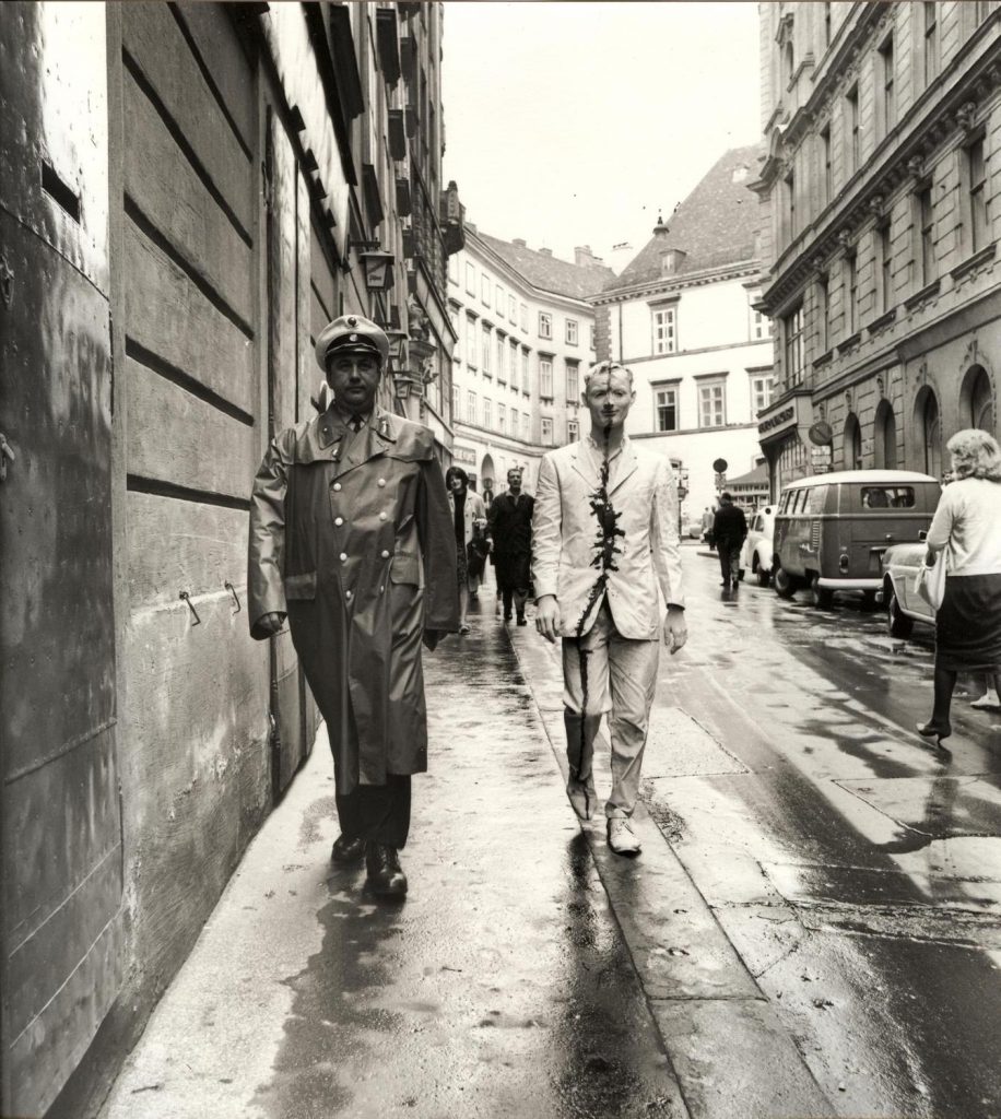 Viennese Actionism: Günter Brus, Vienna Walk, 1965, Vienna, Austria.