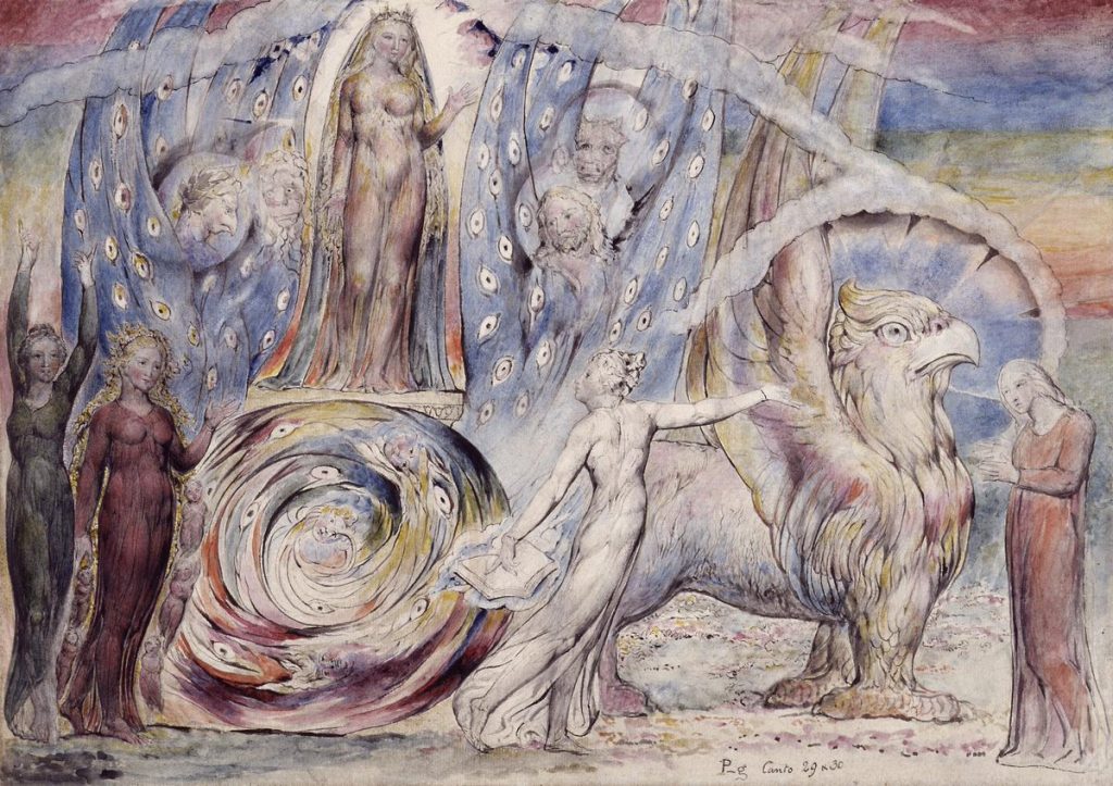 Wiliam Blake, The Triumphal Chariot, Canto XXIX., Purgatory, 1824-27, Tate, London, UK. 