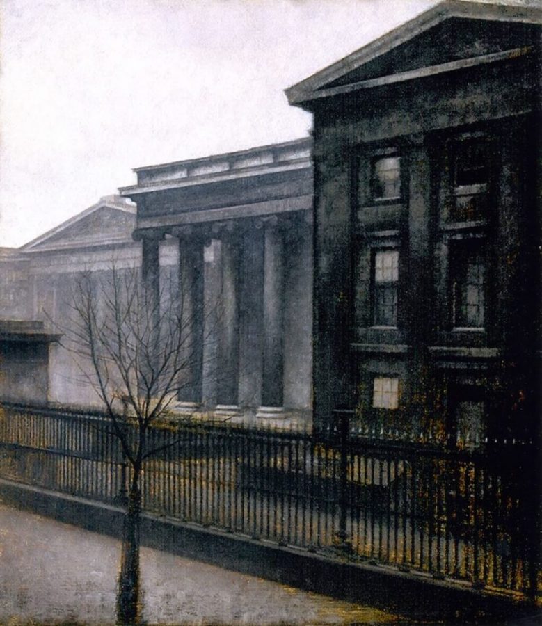 Vilhelm Hammershøi, View from the British Museum, Winter, 1906, Fuglsang Kunstmuseum, Toreby, Denmark. museums in art