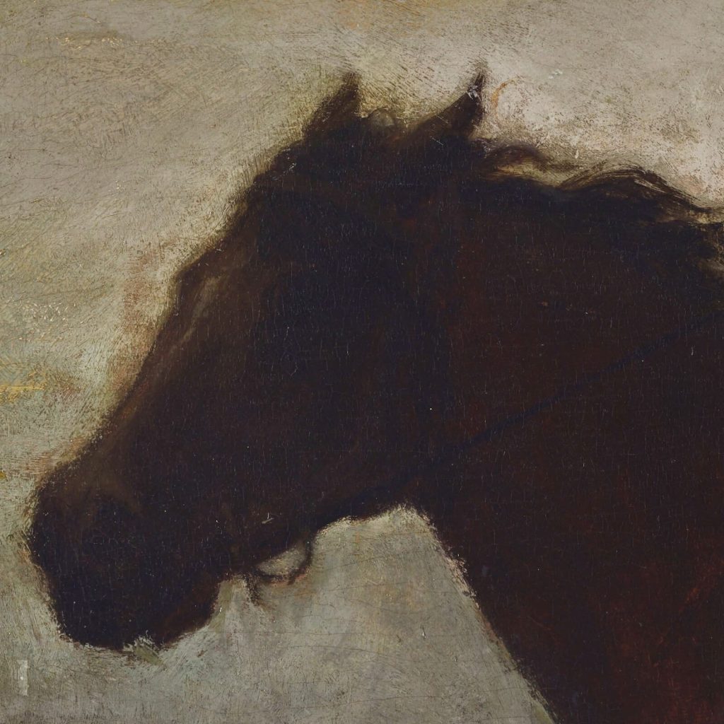 Eastman Johnson, A Ride for Liberty, 1862, Virginia Museum of Fine Arts, Richmond, Virginia, USA. Enlarged Detail of Horse's Head.