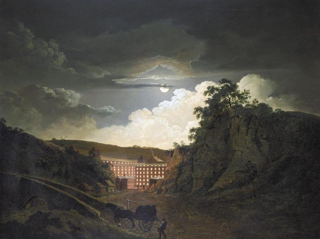 Art and Industry by David Stacey. Book review: Joseph Wright of Derby, Arkwright’s Cotton Mills by Night, ca. 1794-95. Private collection. 