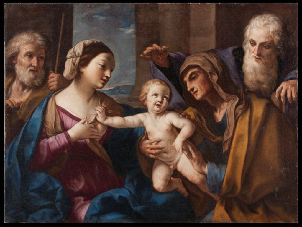 Elisabetta Sirani, Sacra Famiglia con Sant’Anna e San Gioacchino, 1662, private collection. Arthistoryproject.