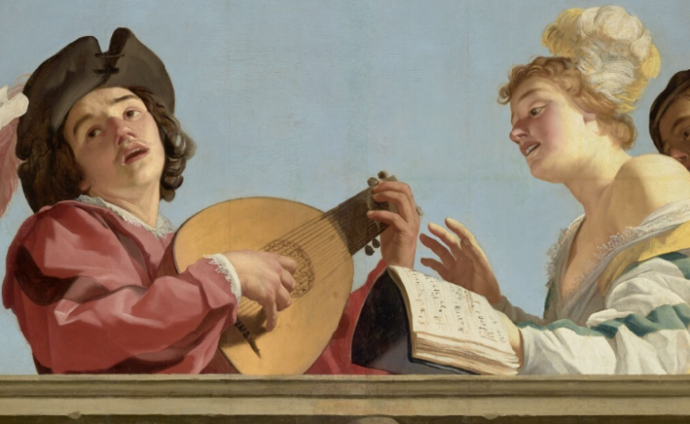 Music in Paintings: Gerard von Honthorst, Musical Group on a Balcony, ca. 1622, J. Paul Getty Museum, Los Angeles, CA, USA. Detail.
