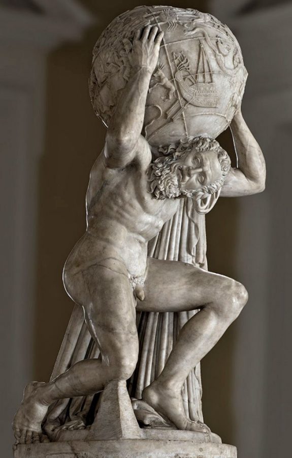 Farnese Atlas, 2nd century CE, Archaeological Museum, Naples, Italy. 