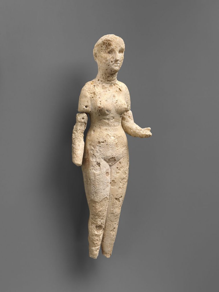 Parthian Period, Figure of a standing woman, 2nd century BCE-2nd century CE, alabaster (gypsum), Metropolitan Museum of Art, New York, NY, USA.