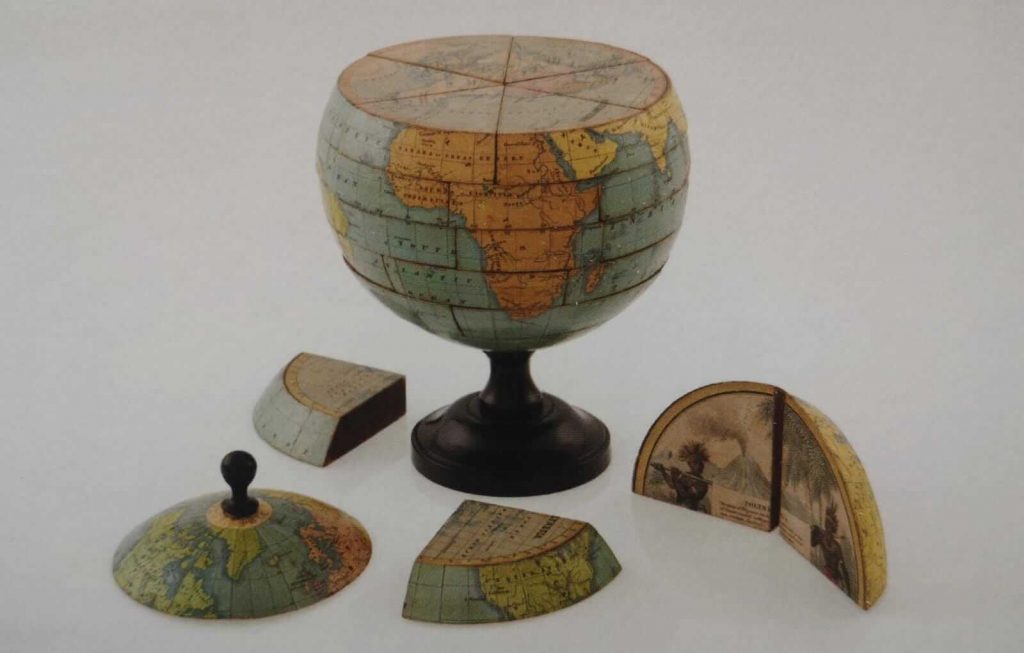 Abraham Nathan Myers, Dissected globe, ca. 1866, British Library, London. Sylvia Sumira, The art and history of globes.