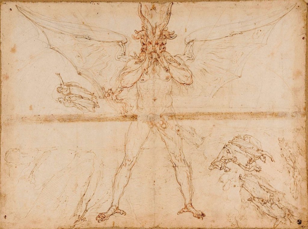 Federico Zuccari, Lucifer illustration, 1586-88, Uffizi Gallery, Florence, Italy. Source: Smithsonian Magazine.