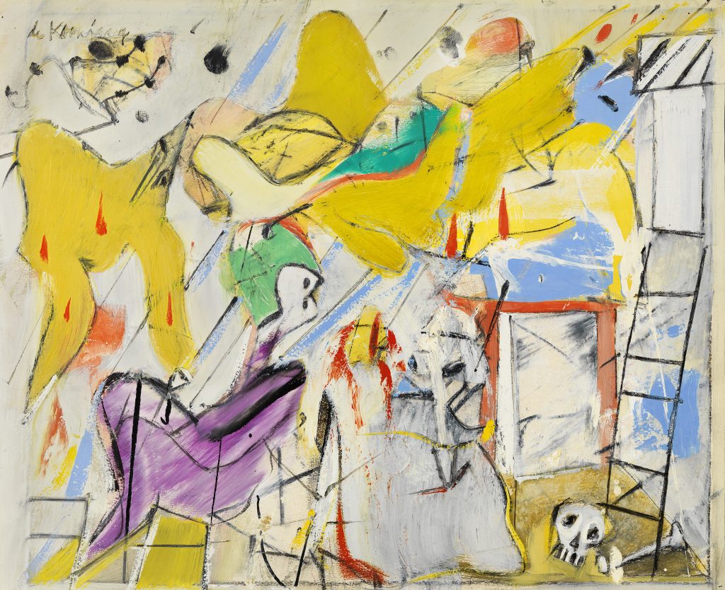 Abstract Expressionism 101, Willem de Kooning, Abstraction, 1949-1950, oil and oleoresin on cardboard. Museo Nacional Thyssen-Bornemisza, Madrid, Spain.