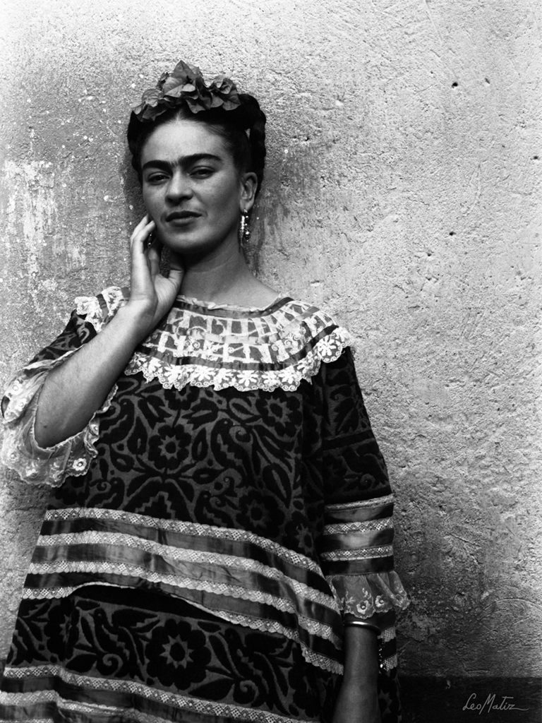 Frida Kahlo, 1943, private collection. Photograph by Leo Matiz. Frida Kahlo's style