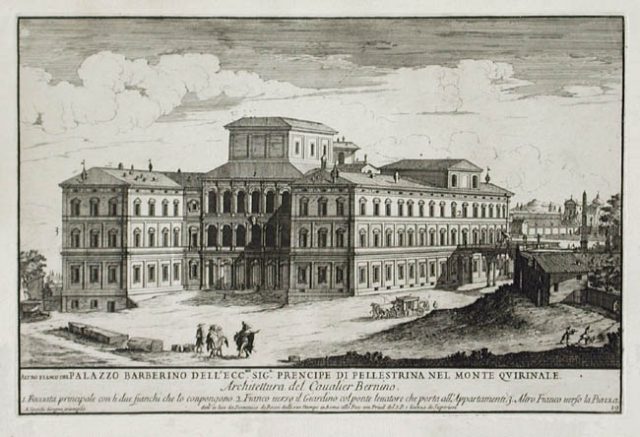 Alessandro Specchi, View of Barberini Palace, engraving, 1699. 
