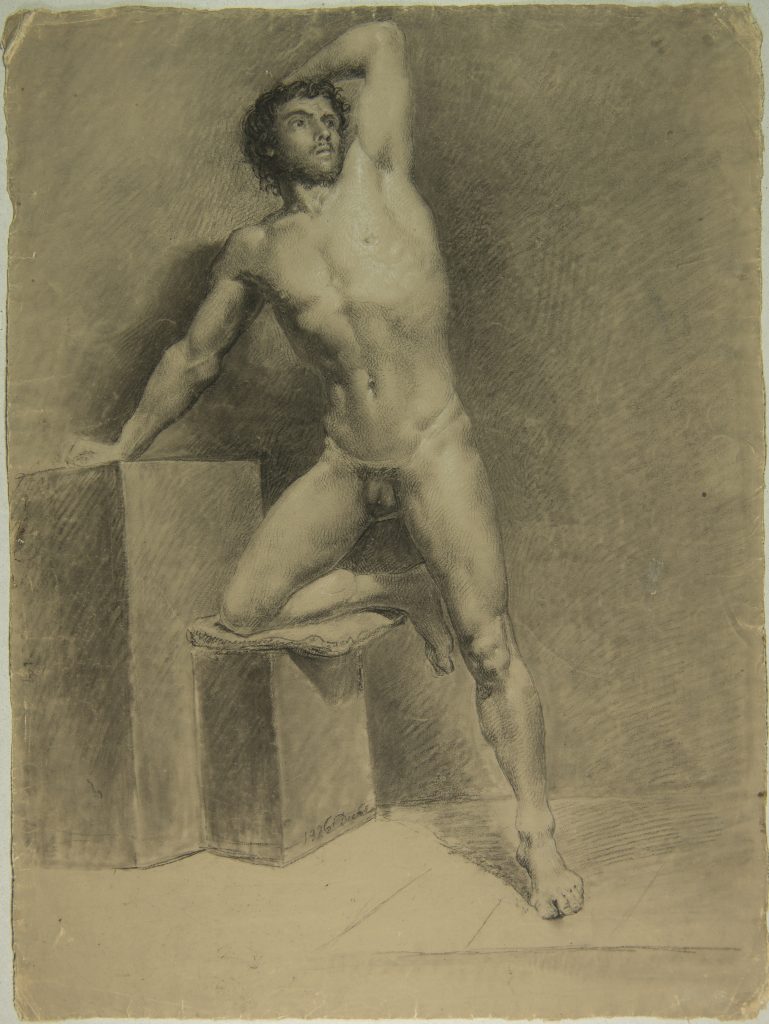 Pietro Paolo Caruana (attr.), Academic study of a male nude, 1826, MUŻA - National Community Art Museum/Heritage Malta.