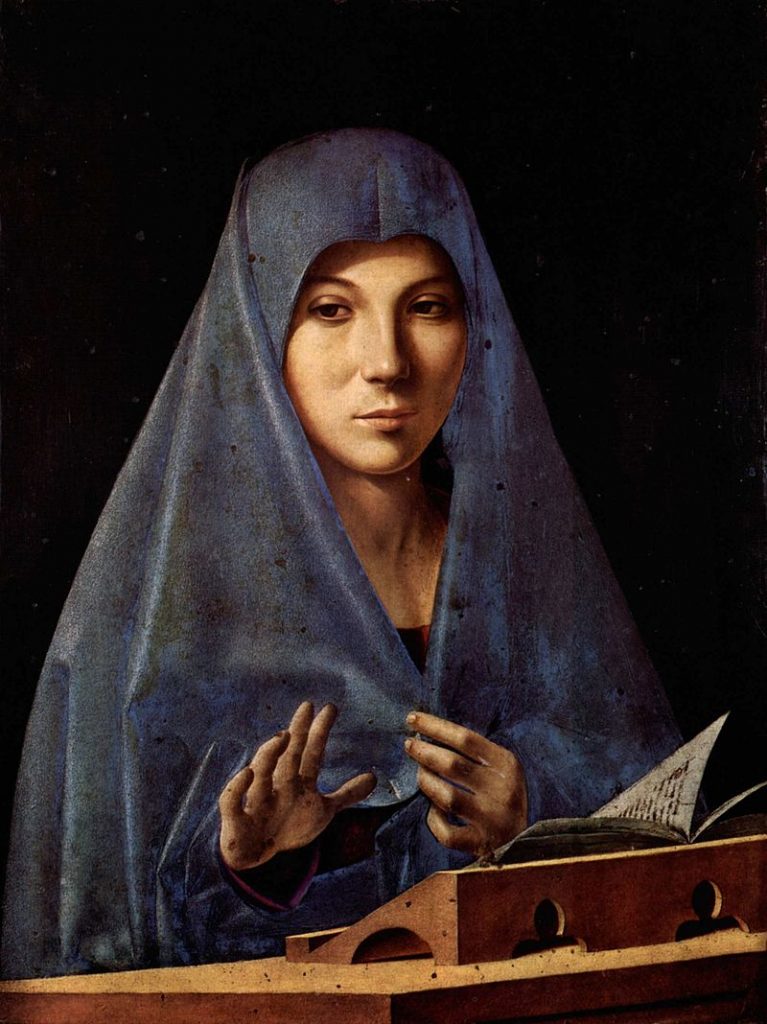 Reading in Art: Antonello da Messina, Virgin Annunciate, 1476, Galleria Regionale della Sicilia, Palermo, Sicily, Italy