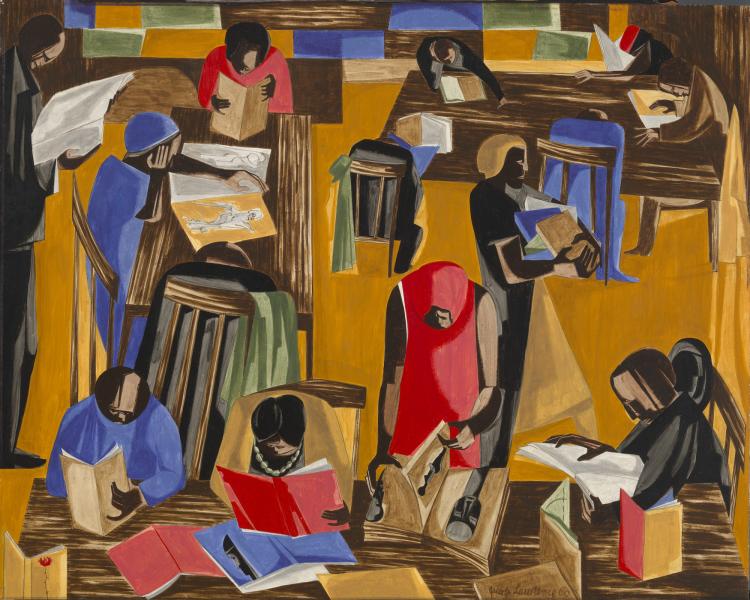 Reading in Art: Jacob Lawrence, The Library, 1960, Smithsonian American Art Museum, Washington, DC, USA 