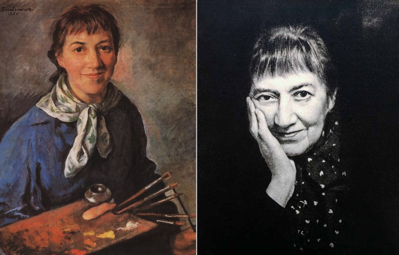 Zinaida Serebriakova, Zinaida Serebriakova, Self-portrait, 1956, Tula Art Museum, Tula, Russia. Vtbrussia. Right: Zinaida Serebriakova in 1964, photographer unknown. 