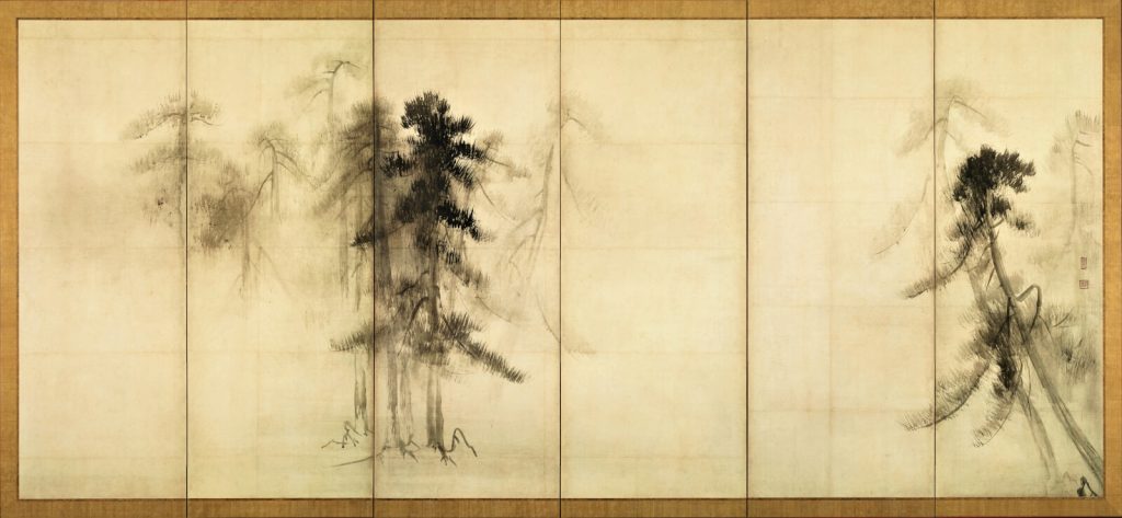 Hasegawa Tōhaku, Pine Trees, Momoyama Period, late 16th century, Tokyo National Museum, Tokyo, Japan.