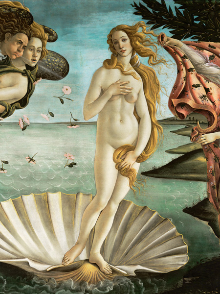 Sandro Botticelli, The Birth of Venus, 1485-86, Uffizi Gallery, Florence. Detail.
