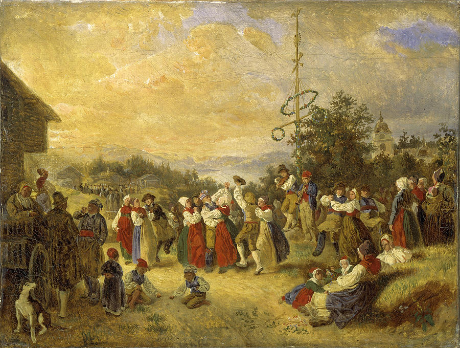 Kilian Zoll, Midsummer Dance in Rättvik, 1852, Nationalmuseum Sweden. 