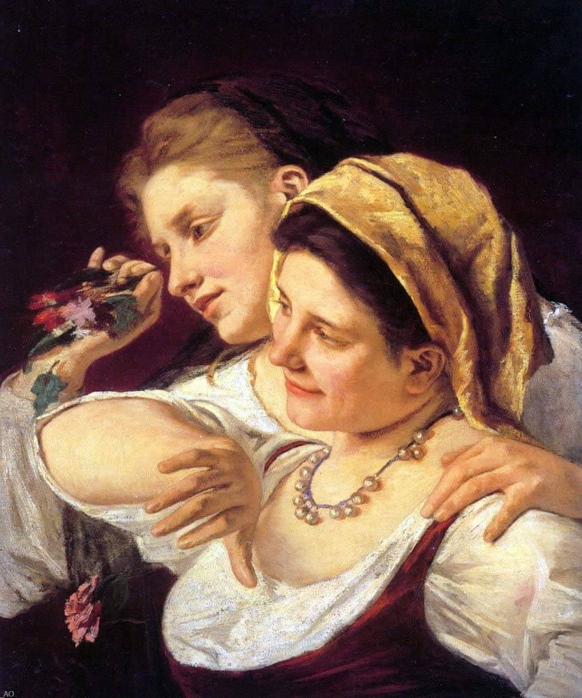 Mary Cassatt, Two Women Throwing Flowers During Carnival, 1872, collection of Mrs James J. O. Anderson, Baltimore, MD, USA.