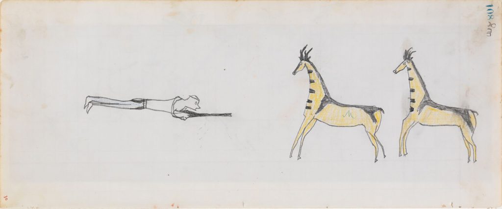 Anonymous Artist, Bodie Ledger Book, Teton, c1890, Native American Ledger Art