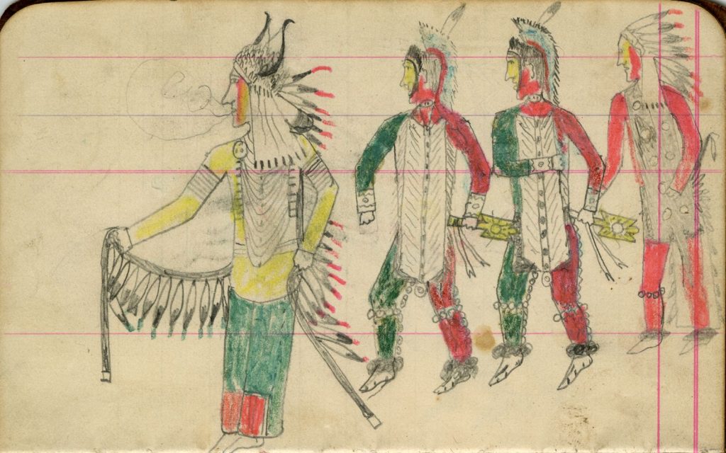 Anonymous Artist, Coffee Ledger, Crow, Northern Plains, c1890-1910, Native American Ledger Art
