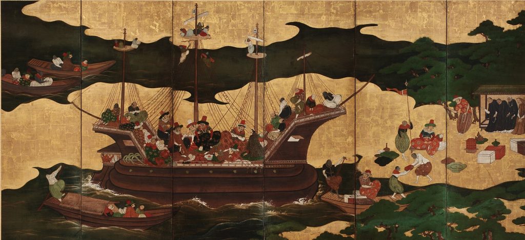 Namban: Arrival of the Europeans, ca. early 17th century, Edo period, National Museum of Asian Art, Washington DC, USA.