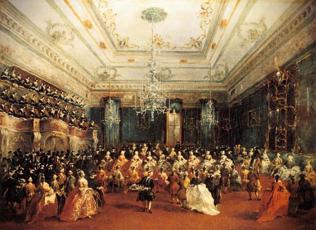 Francesco Guardi, Venetian Gala Concert, 1782, Alte Pinakothek, Munich, Germany.