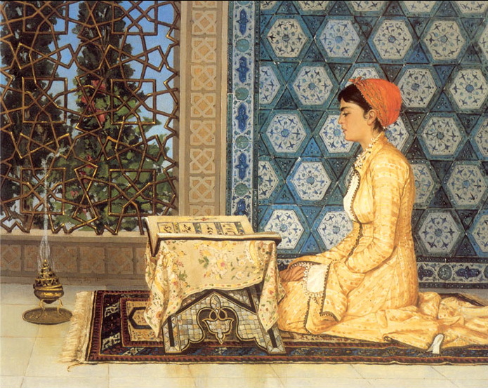 Osman Hamdi Bey, Girl Reciting Quran, 1880, Malaysian Islamic Arts Museum, Kuala Lumpur, Malaysia.