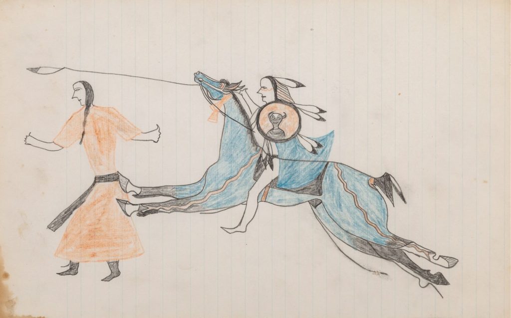 Attributed to Skunk, Lakota, c1880, Native American Ledger Art