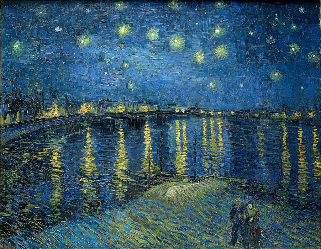 Vincent Van Gogh, Starry Night Over the Rhône, 1888, Musée d'Orsay, Paris, France. Rivers in paintings.