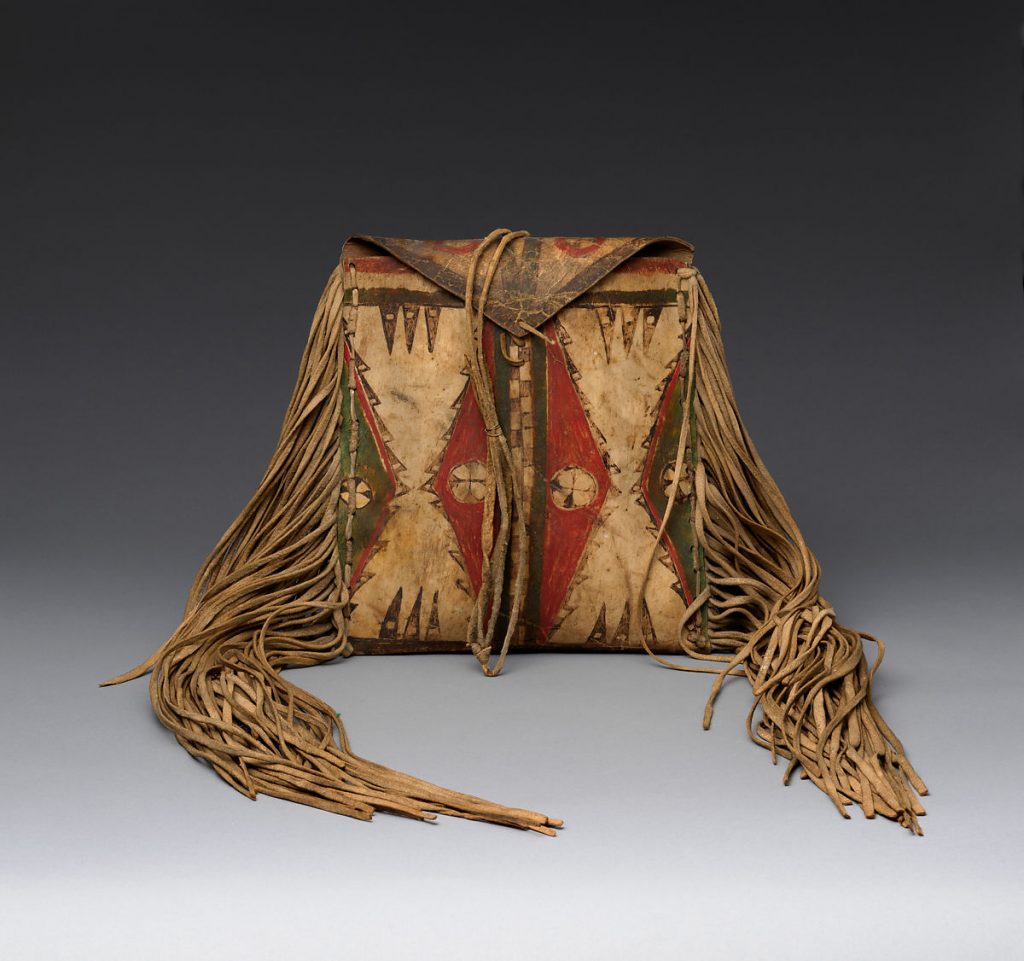 Comanche Native American, Parfleche bag, c 1850, The Metropolitan Museum, New York, NY, USA.