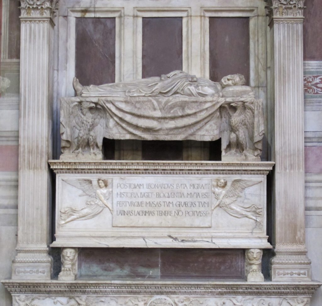 Bernardo Rossellino, Tomb of Leonardo Bruni, 1444-1451, Basilica of Santa Croce, Florence, Italy. 