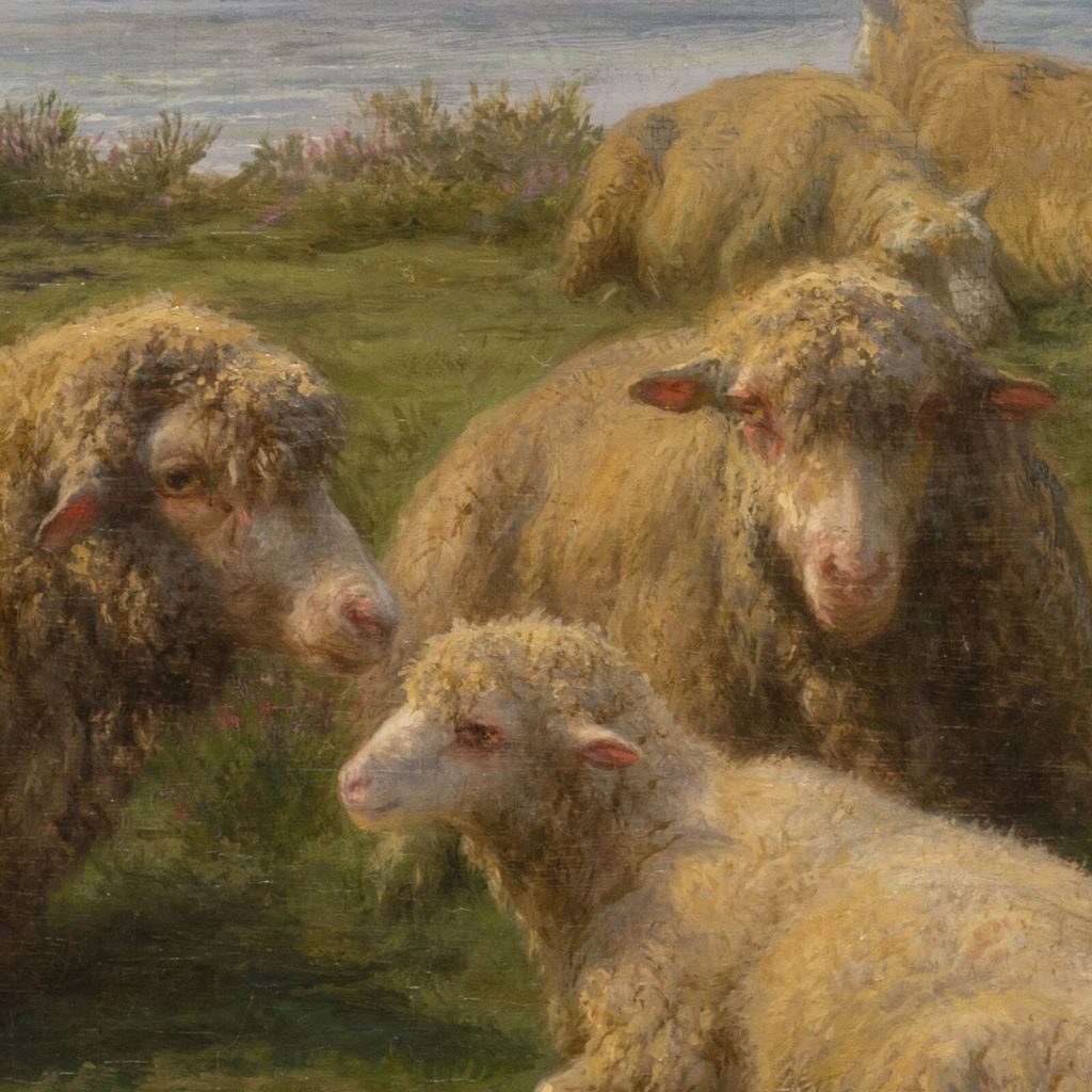 Rosa Bonheur, Sheep by the Sea, 1865, National Museum of Women in the Arts, Washington DC, USA. Enlarged Detail.