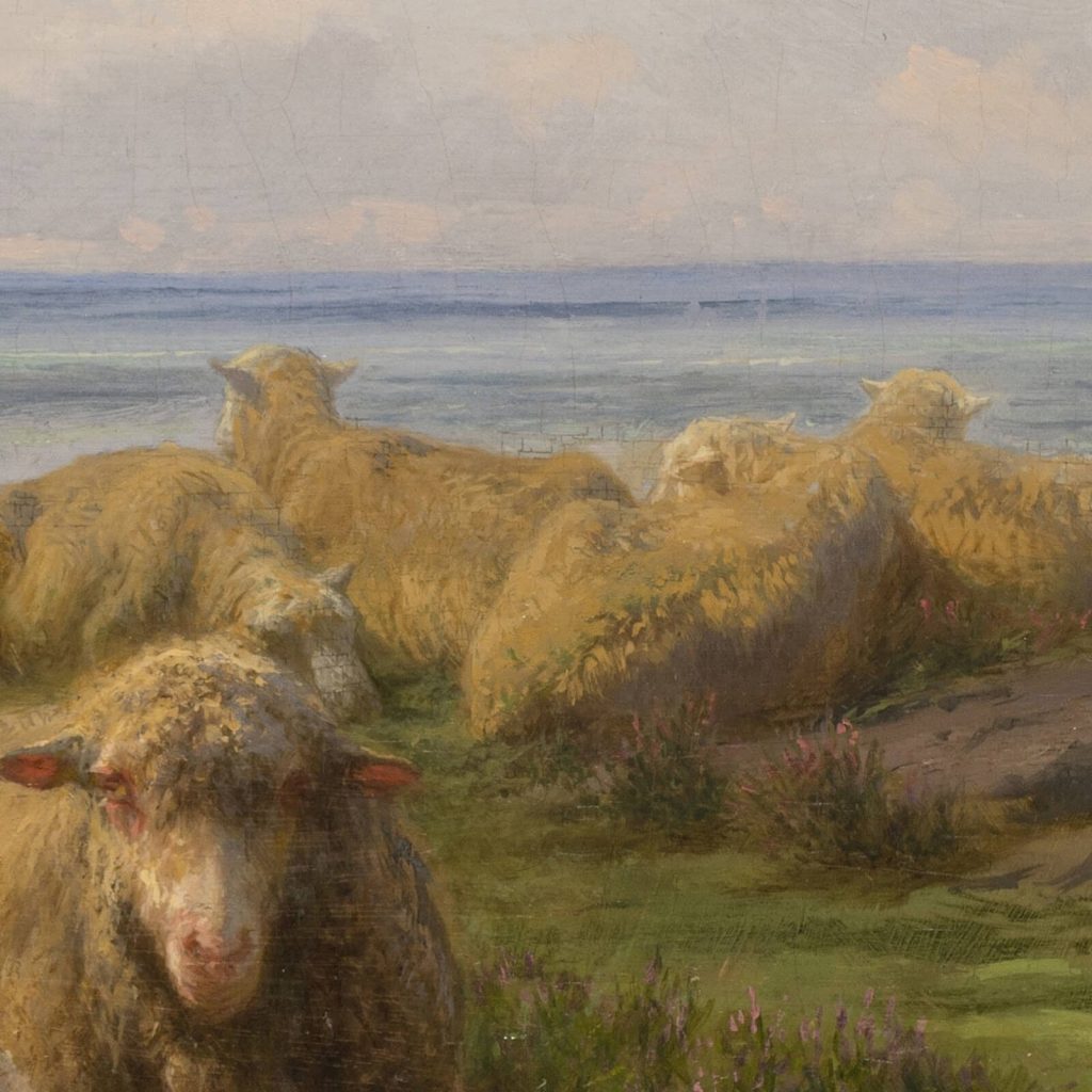 Rosa Bonheur, Sheep by the Sea, 1865, National Museum of Women in the Arts, Washington DC, USA. Enlarged Detail.