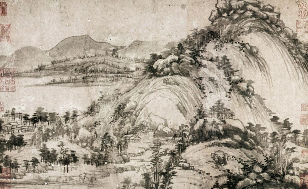 Huang Gongwang, Dwelling in the Fuchun Mountains, The Remaining Mountain, detail, c. 1350, handscroll, ink on paper, Chinese painting.