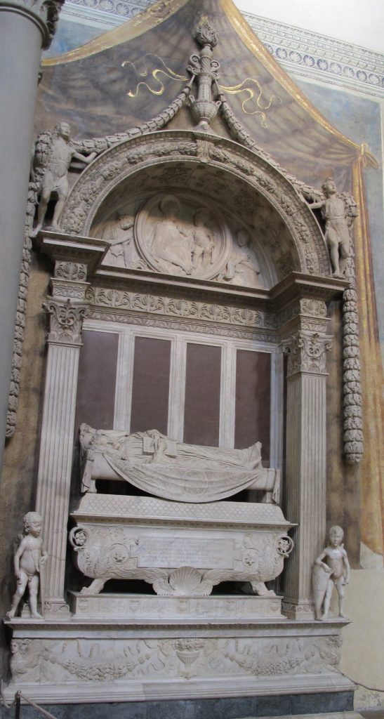 Desiderio da Settignano, Tomb of Carlo Marsuppini, Basilica of Santa Croce, Florence, Italy.