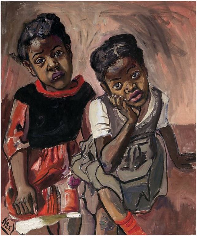 Alice Neel, Two Girls - Spanish Harlem, 1959, Museum of Fine Arts, Boston, MA, USA. Exhibitions Summer 2021