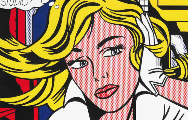 Pop art paintings: Roy Lichtenstein, M-Maybe, 1965, Museum Ludwig, Cologne, Germany. Detail.
