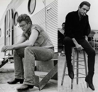 Men in Heels: James Dean (left) and Johnny Cash (right)
