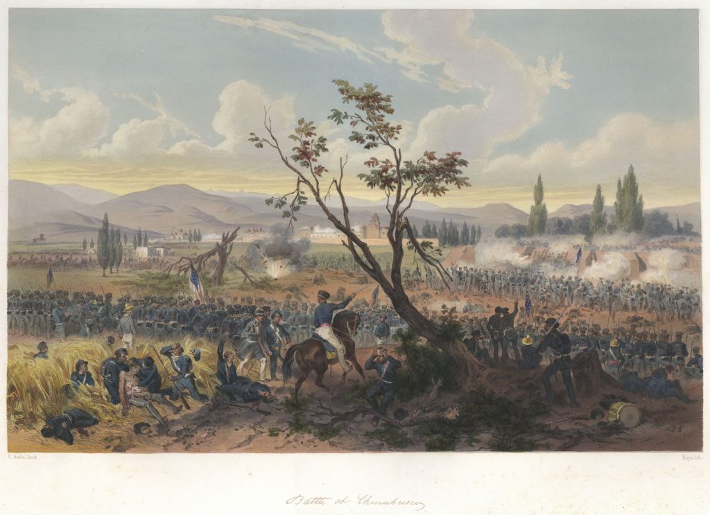 traveling artists mexico. Carl Nebel, The Battle of Churubusco, 1851, Texas University, Arlington, TX, USA.