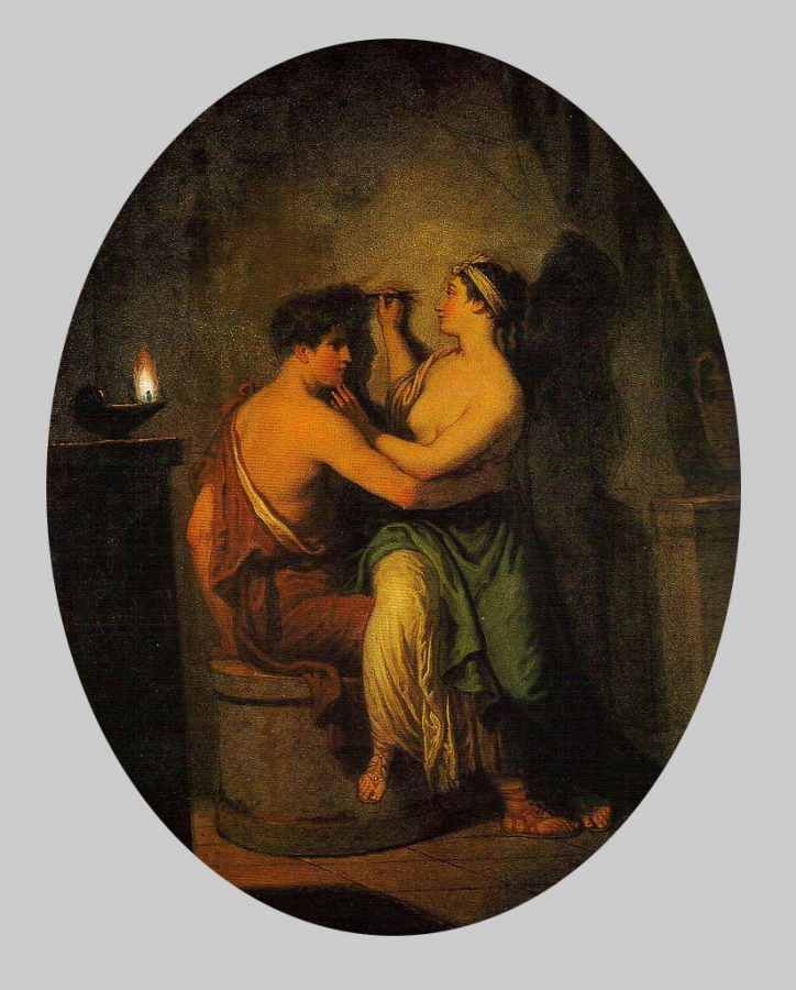 Dibutades. David Allan, The Origin of Painting (‘The Maid of Corinth’), 1775, National Gallery Scotland.