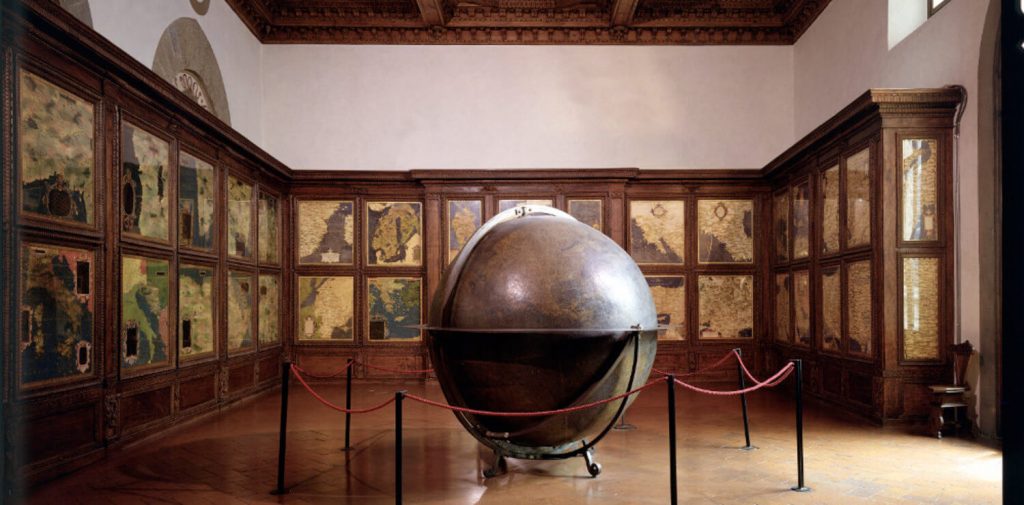 Halls of maps, Giorgio Vasari, Egnazio Danti and Stefano Bonsignori, Hall of Geographical Maps, 1561-1565, Palazzo Vecchio, Florence, Italy.