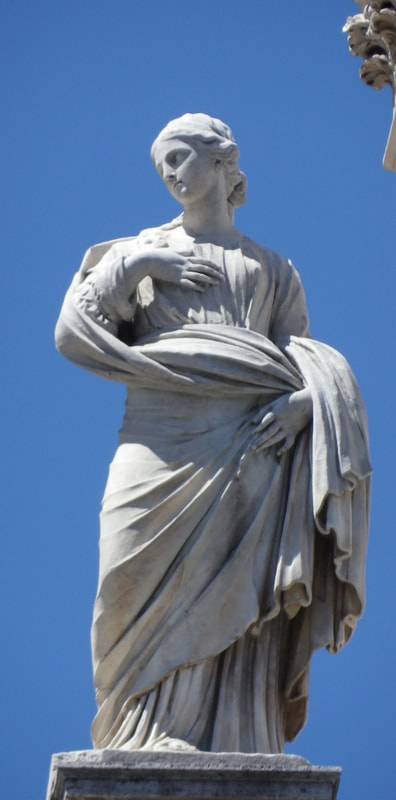 Francesco Borromini, Saint Agnes in Agone, sculpture on the façade of Saint Agnes in Agone, 1652-1672, Rome, Italy. Bernini.