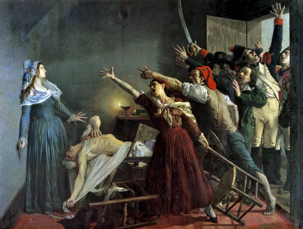 Jean-Joseph Weerts, The Assassination of Marat, ca. 1880, Musée La Piscine, Roubaix, France. dramatic scenes