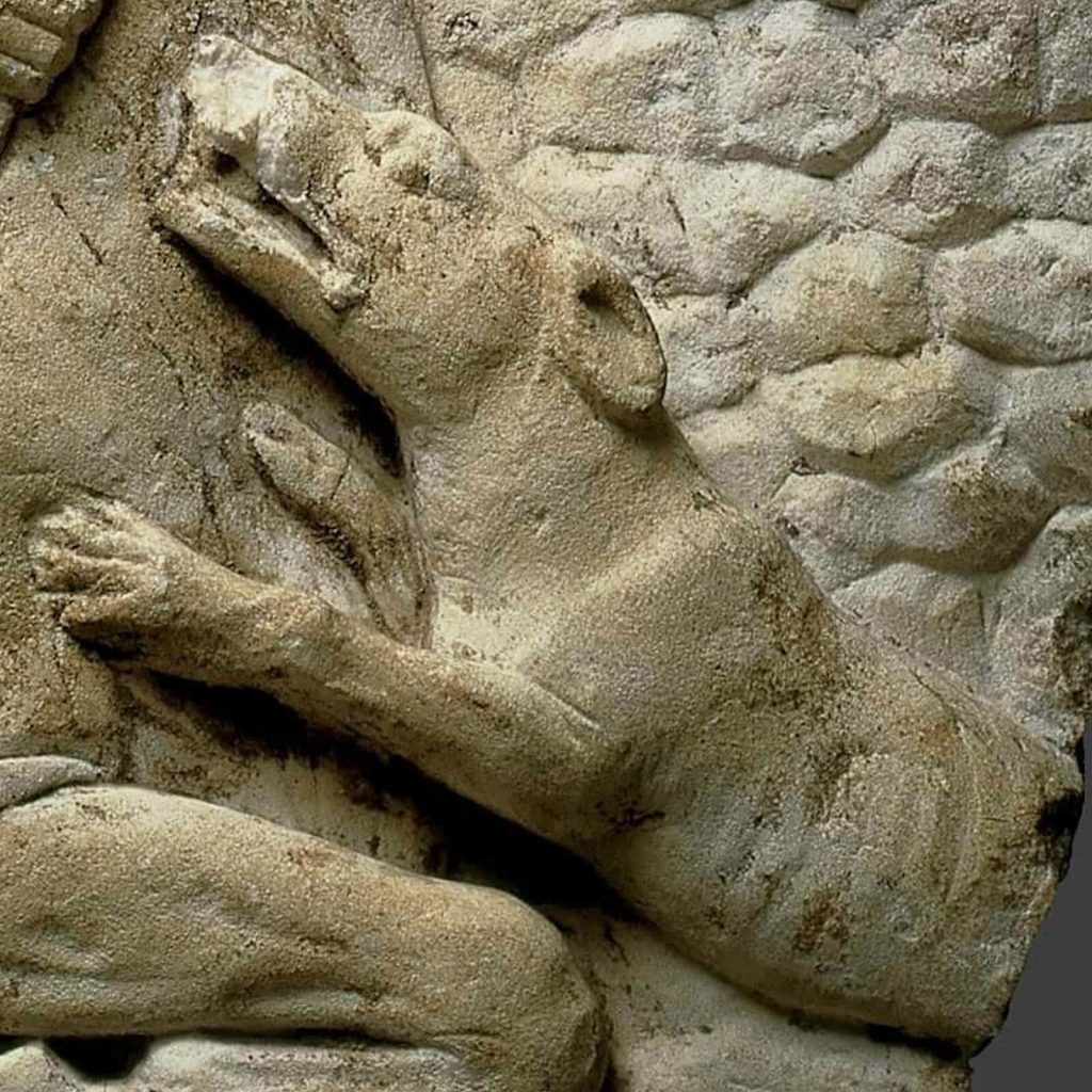 Mithras Slaying the Bull, 150-200 CE, Cincinnati Art Museum, USA. Detail.
